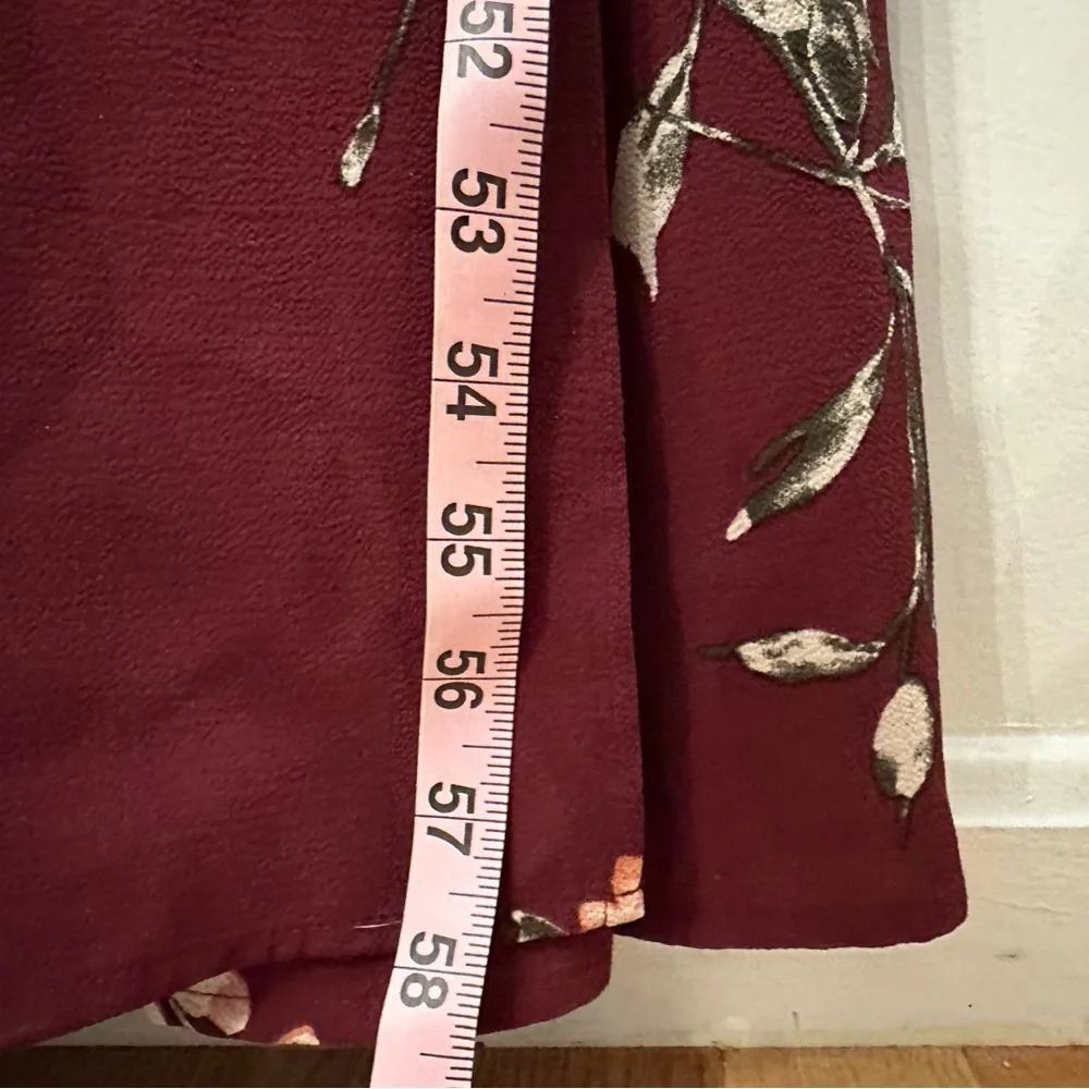 Lulu’s September Sunsets Burgundy Floral Wrap Maxi Dress Small Boho Wedding - Picture 7 of 11